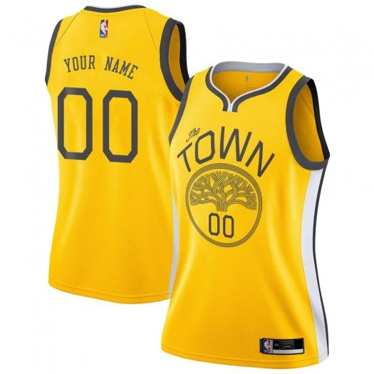 Woman's Custom Golden State Warriors Swingman Gold Yellow 2018/19 Jersey - Earned Edition -