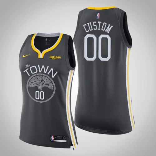 Woman's Golden State Warriors #00 Custom Gray Statement Jersey -