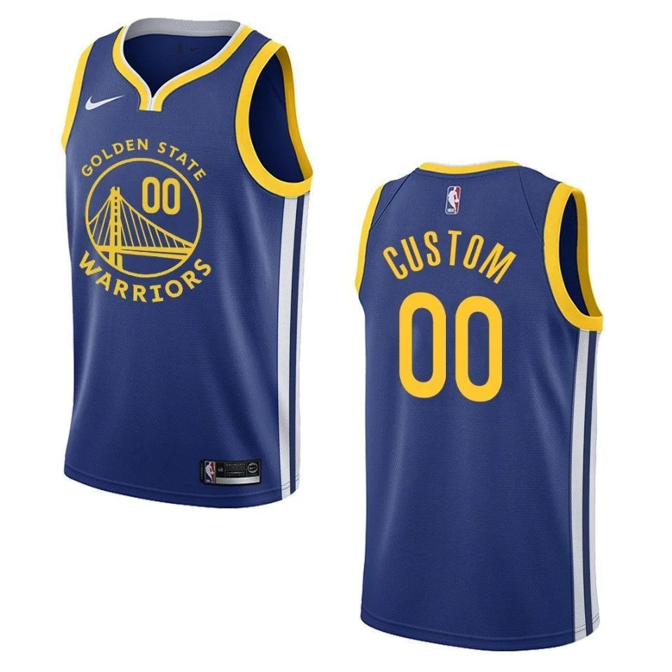 Youth's 2019-20 Golden State Warriors #00 Custom Icon Swingman Jersey - Royal , Basketball Jersey -