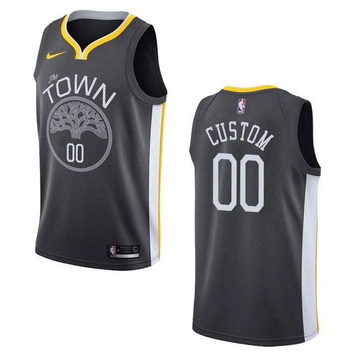 Youth's GOLDEN STATE WARRIORS #00 CUSTOM STATET SWINGMAN JERSEY - BLACK , BASKETBALL JERSEY -