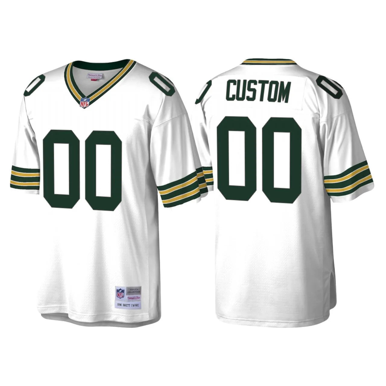 Men's Green Bay Packers #00 Custom 1996 Legacy  Throwback Jersey - White