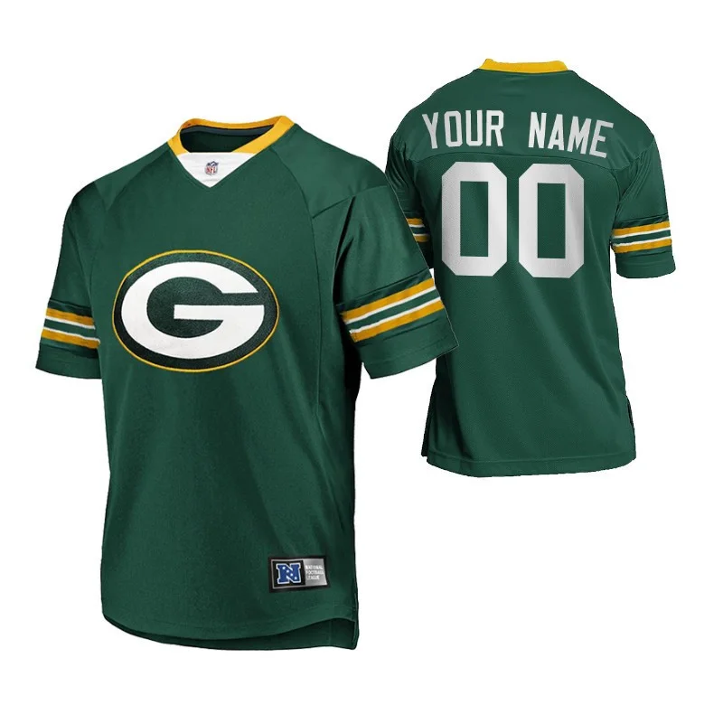 Men's Green Bay Packers Custom #00 Majestic  Green Jersey