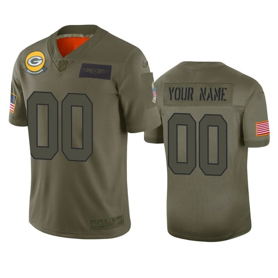 Men's Green Bay Packers Custom Camo 2019 Salute to Service Limited Jersey -