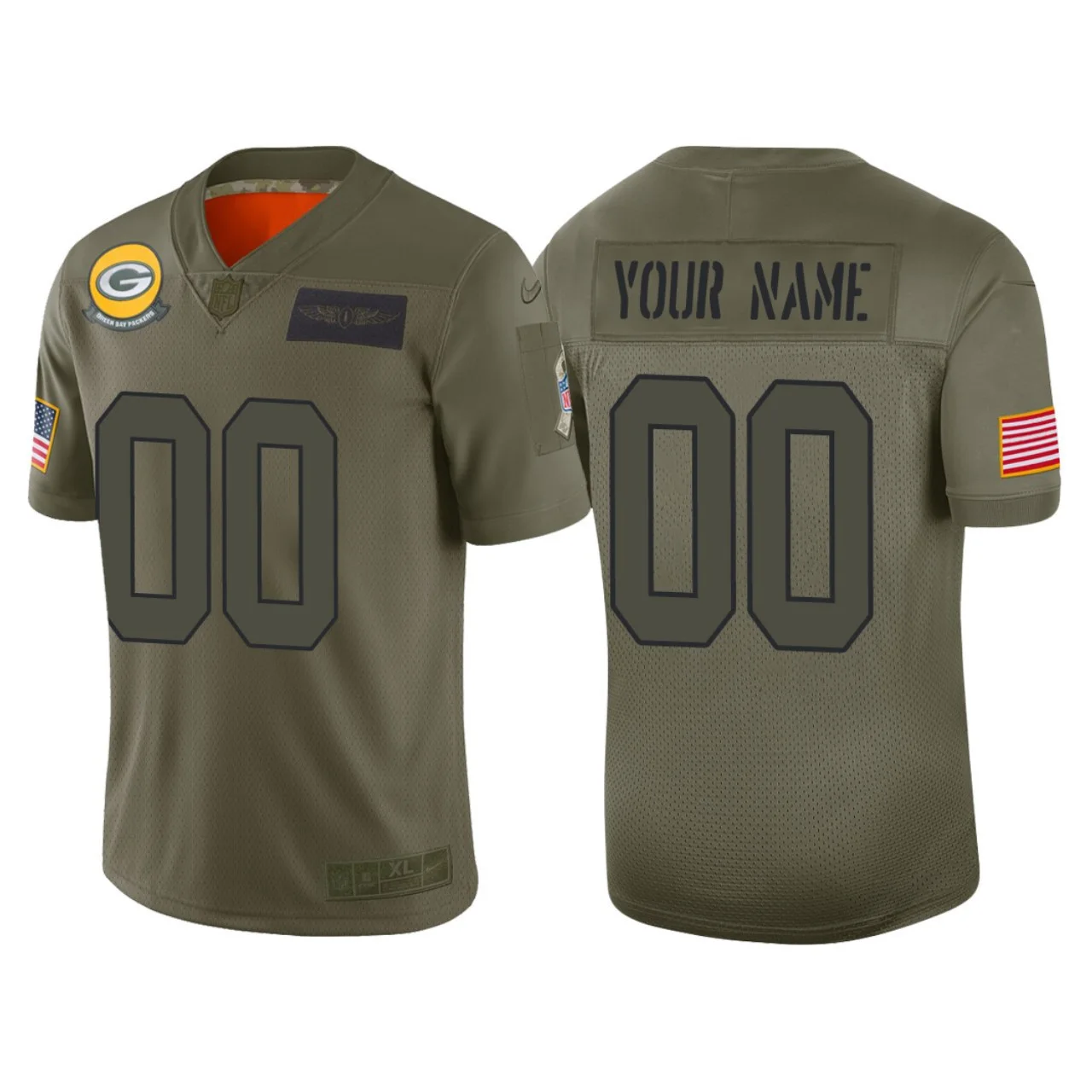 Youth's Custom Green Bay Packers 2019 Salute to Service Camo Jersey - Limited -