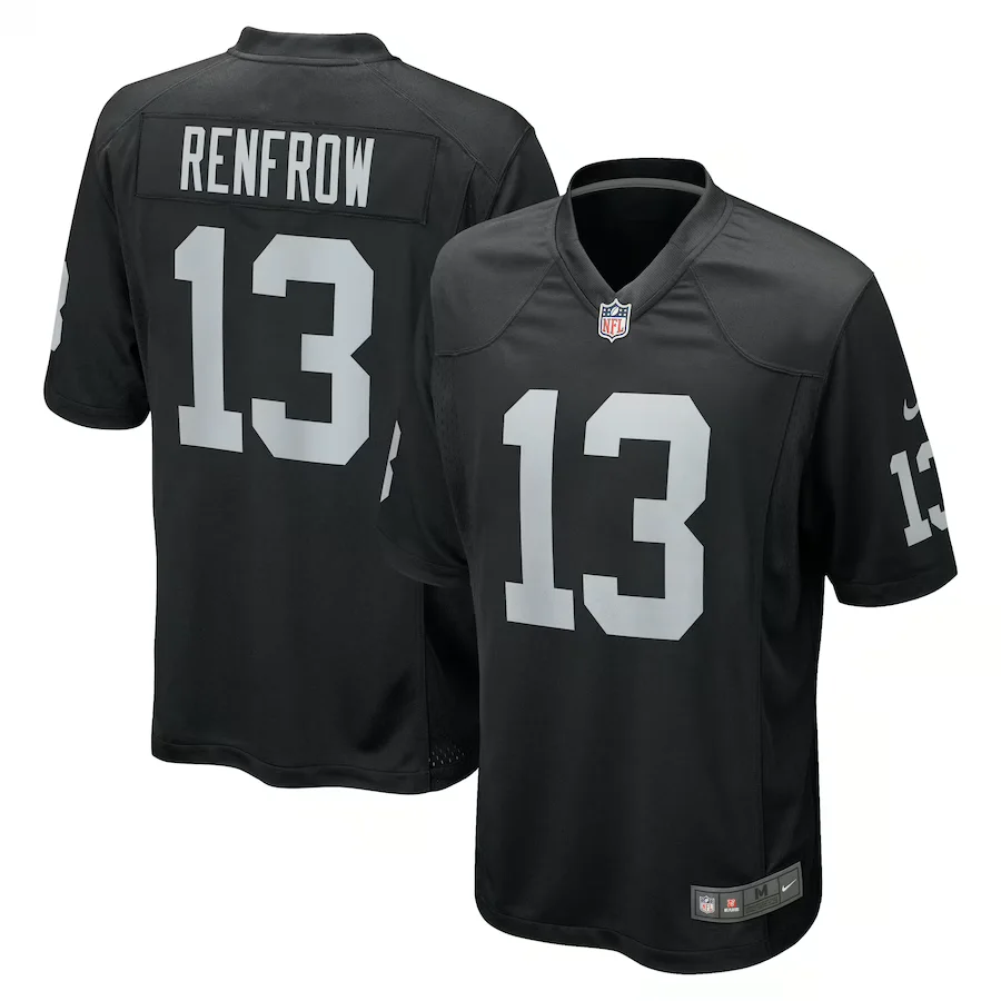 Hunter Renfrow Jersey, Black Men's, Game Jersey -