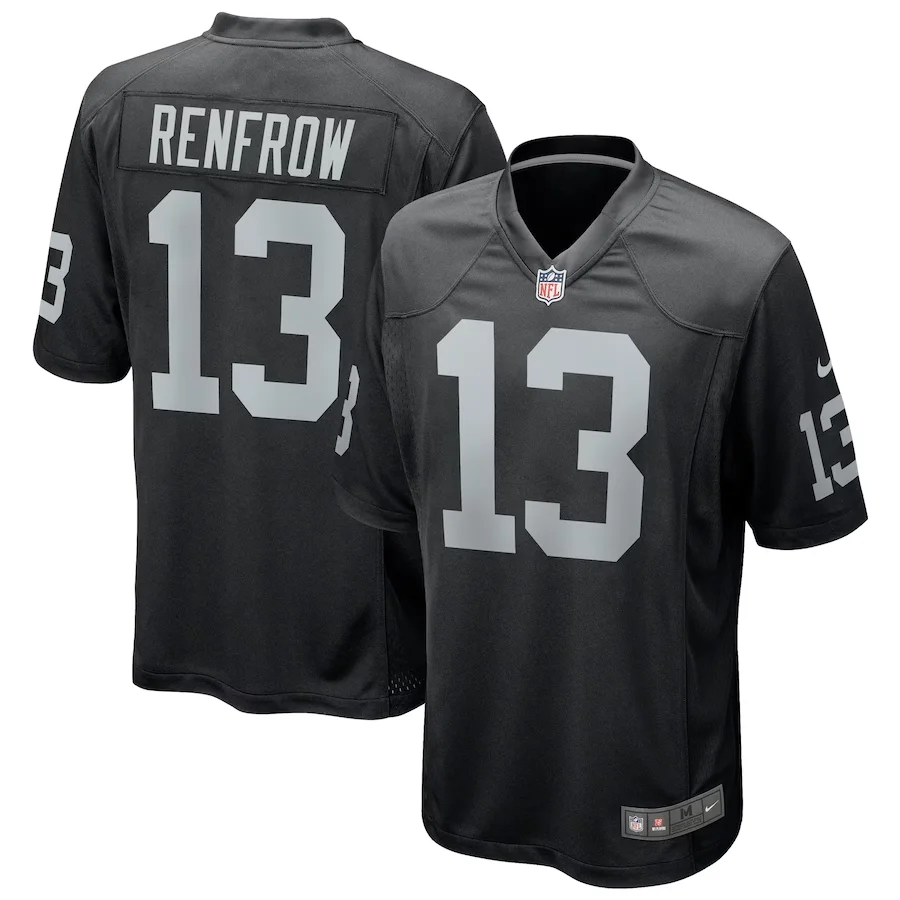 Hunter Renfrow Jersey, Black Men's, Game Player Jersey -