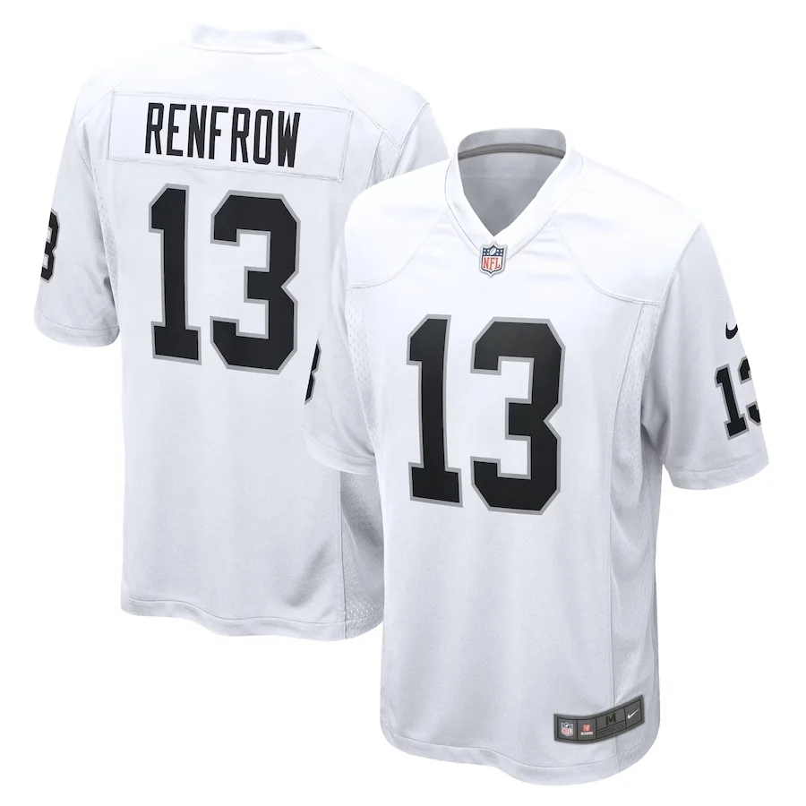 Hunter Renfrow Jersey, White Men's, Game Player Jersey -