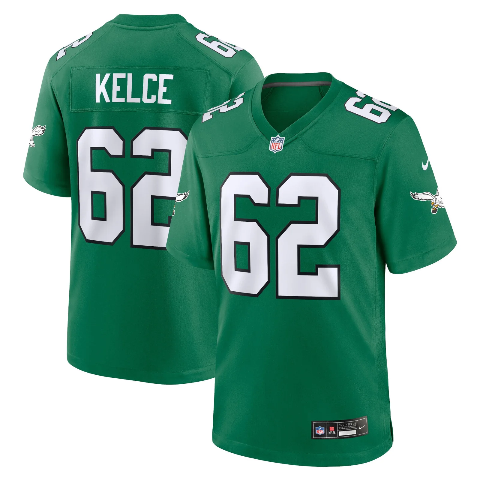 Men's Jason Kelce Philadelphia Eagles Alternate Game Player Jersey - Kelly Green -