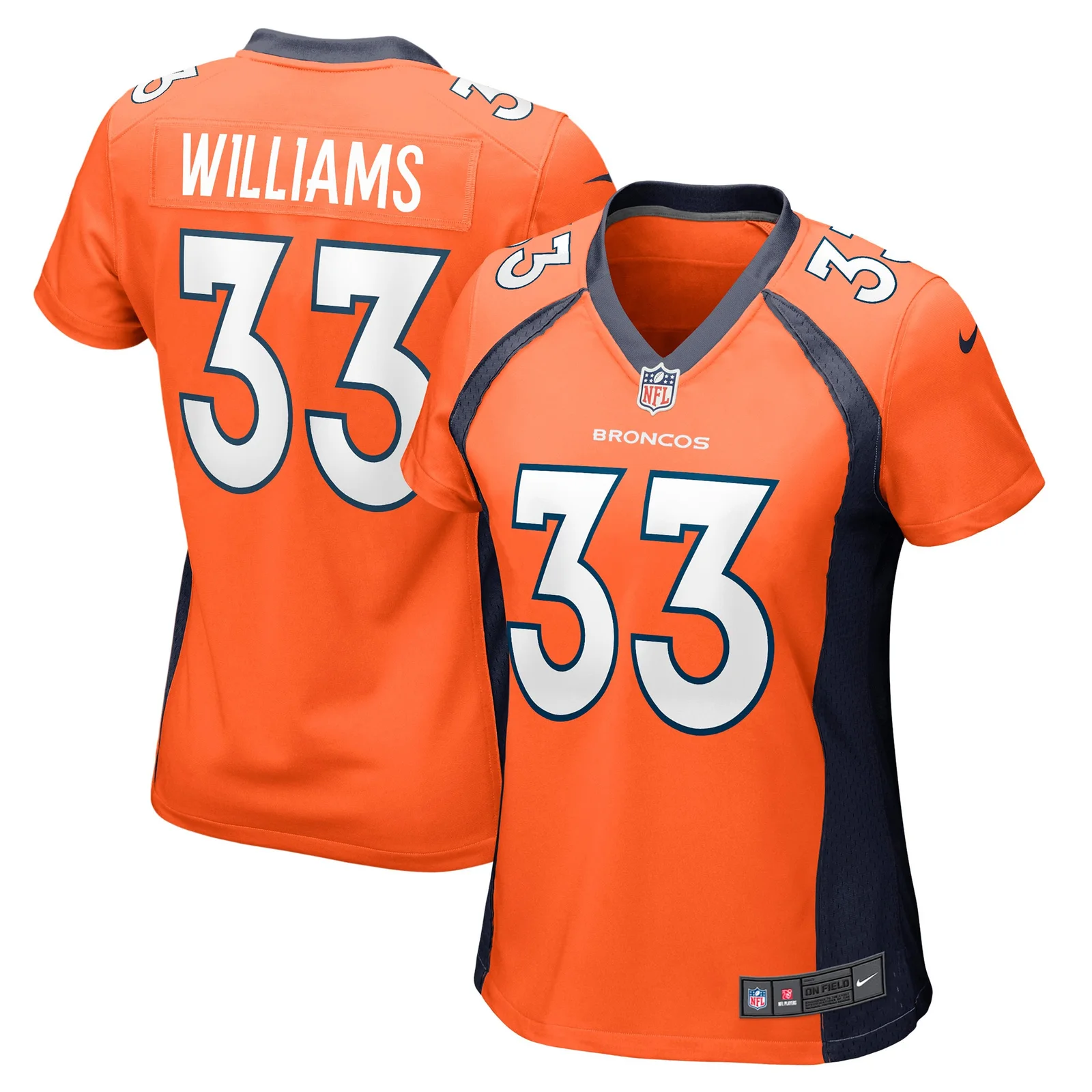 Javonte Williams Denver Broncos Woman's Game Jersey - Orange -