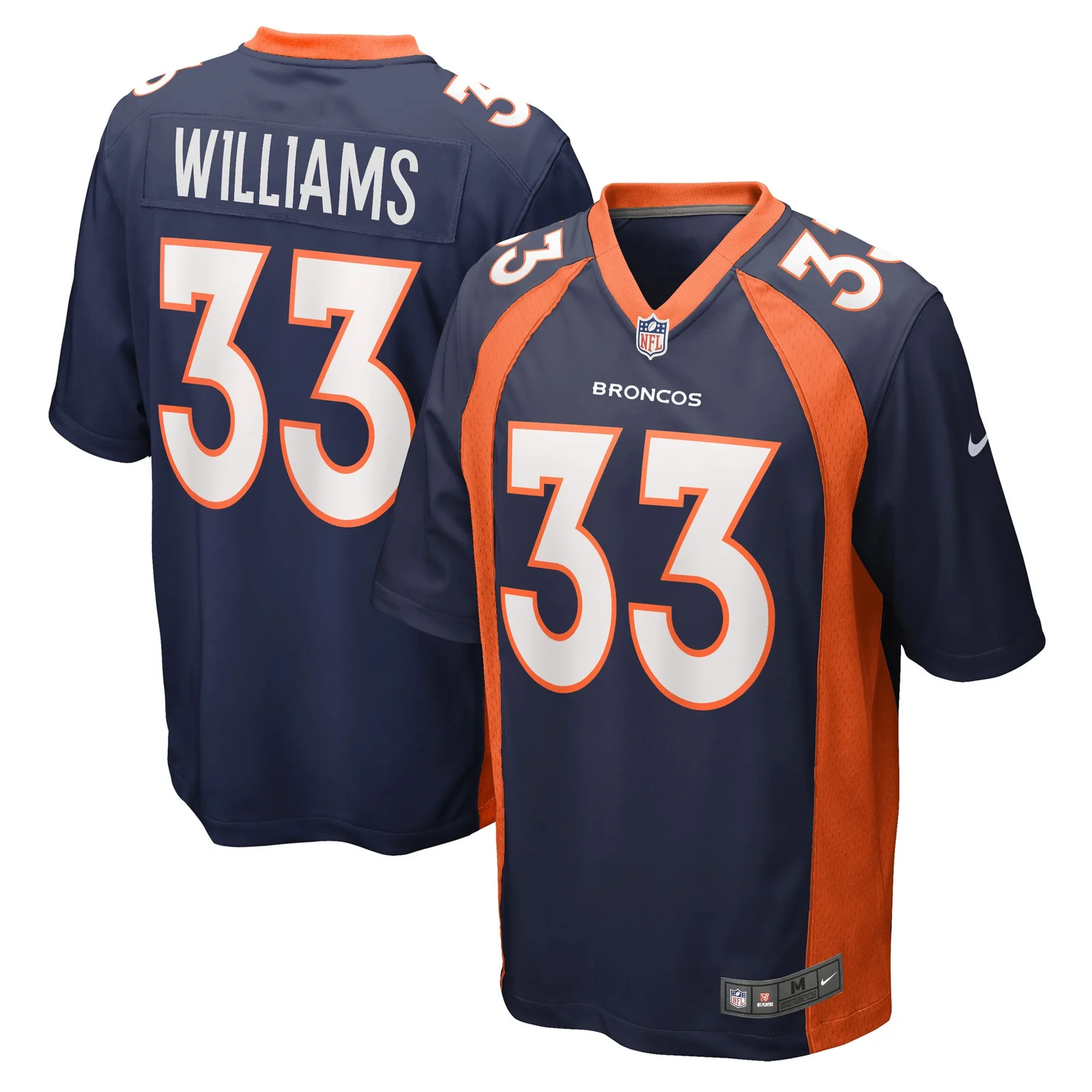Men's Javonte Williams Denver Broncos Home Game Player Jersey - Navy -
