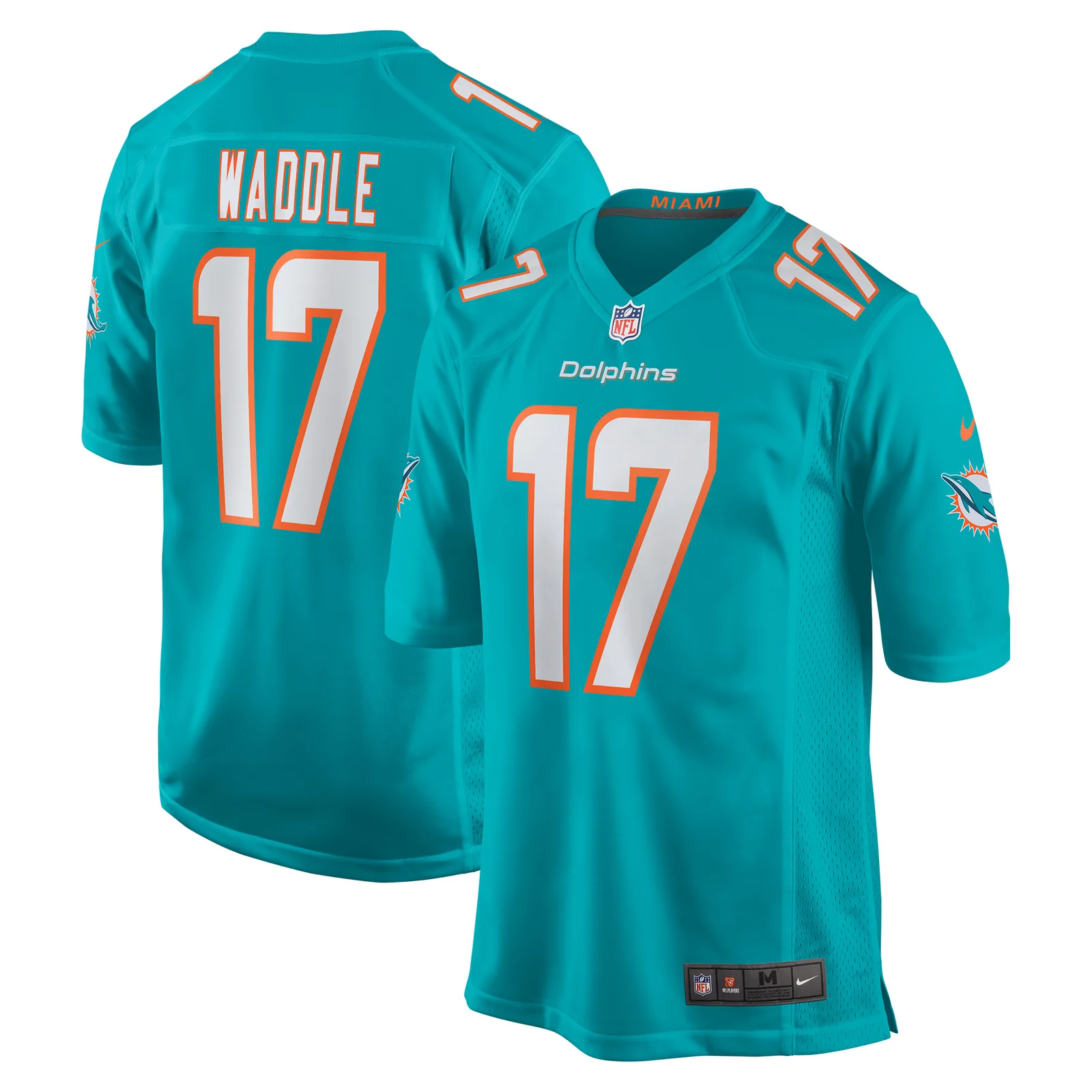 Men'sJaylen Waddle Miami Dolphins Game Jersey - Aqua -
