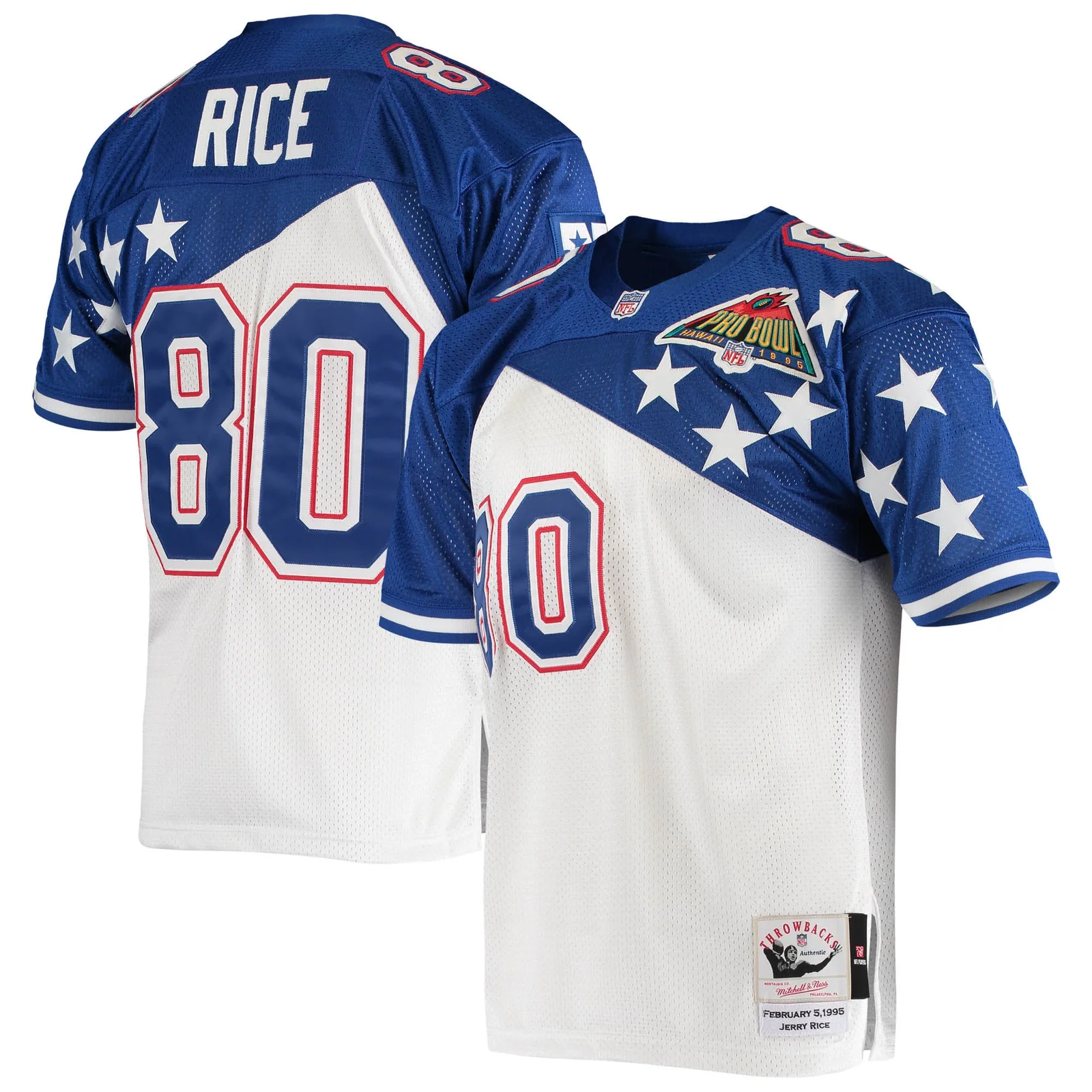 Men's Jerry Rice NFC Mitchell &amp; Ness 1994 Pro Bowl Authentic Jersey - White/Blue -