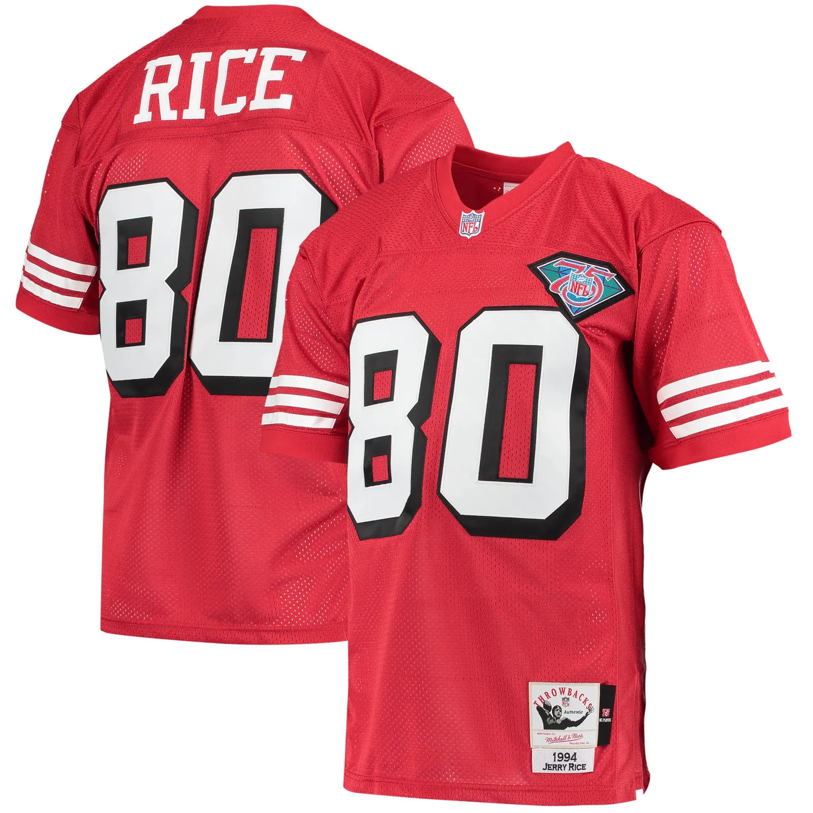 Men's Jerry Rice San Francisco 49ers Mitchell &amp; Ness 1994 Authentic Retired Player Jersey - Scarlet -