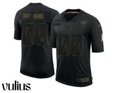 Jets Jersey Custom, Black Men's Jersey, 2020 Salute To Service Jersey -