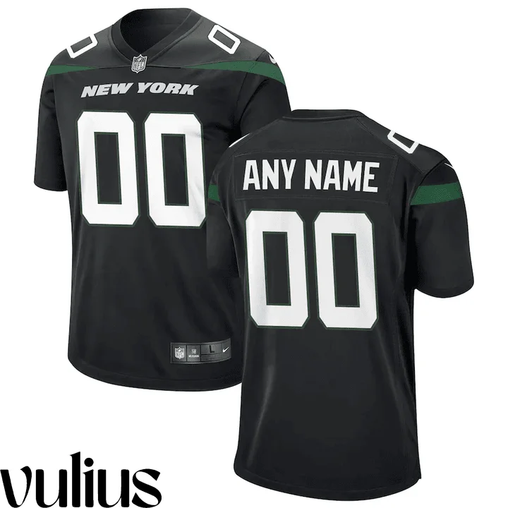 Jets Jersey Custom, Black Men's Jersey, Alternate Jersey -
