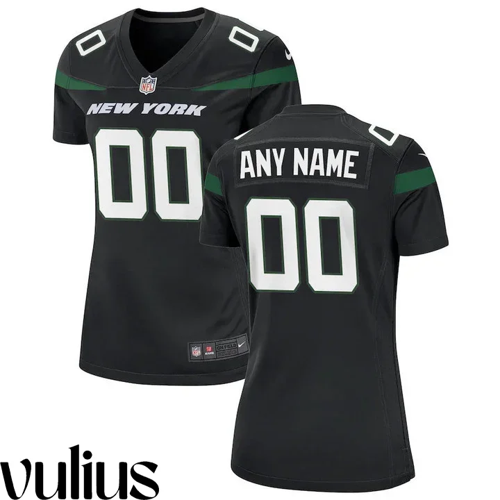Jets Jersey Custom, Black Woman's Jersey, Alternate Jersey -