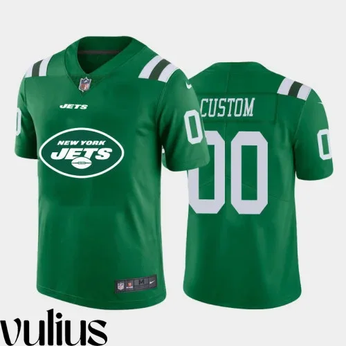 Jets Jersey Custom, Green Men's Jersey, 2020 Team Big Logo Stitched Limited Jersey -