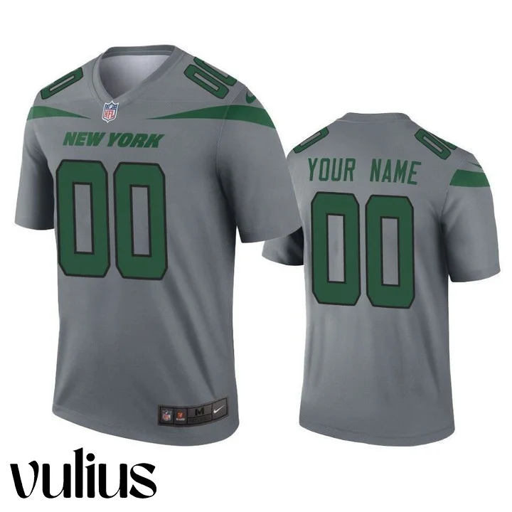Jets Jersey Custom, Grey Men's Jersey, Inverted Legend Jersey -