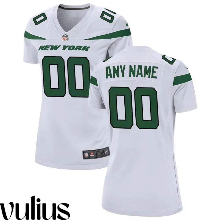 Jets Jersey Custom, White Woman's Jersey, Road Jersey -