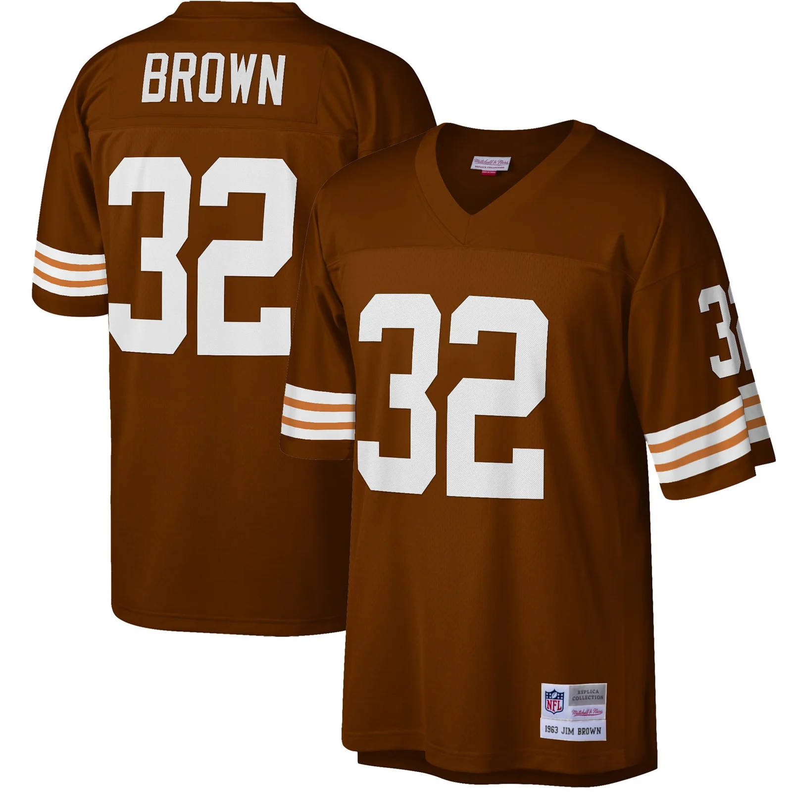 Men'sJim Brown Cleveland Browns Mitchell &amp; Ness Big &amp; Tall 1963 Retired Player  Jersey - Brown