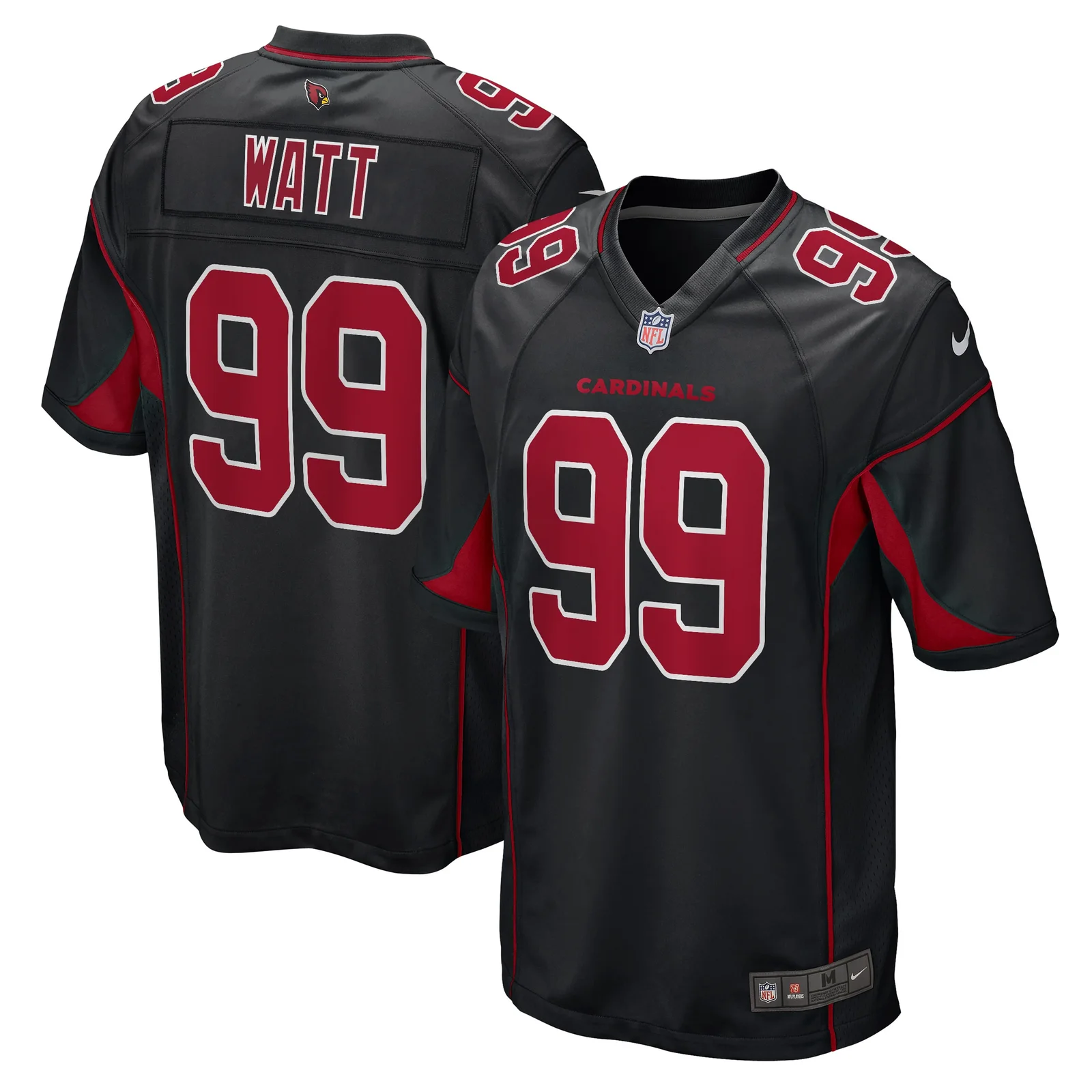 Men's J.J. Watt Arizona Cardinals 2nd Alternate Game Jersey - Black -