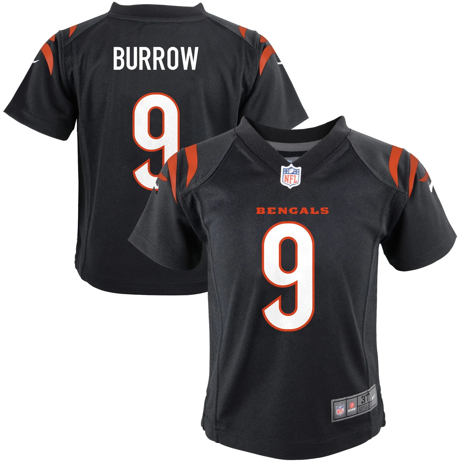 Men'sJoe Burrow Cincinnati Bengals Preschool Game Jersey - Black -