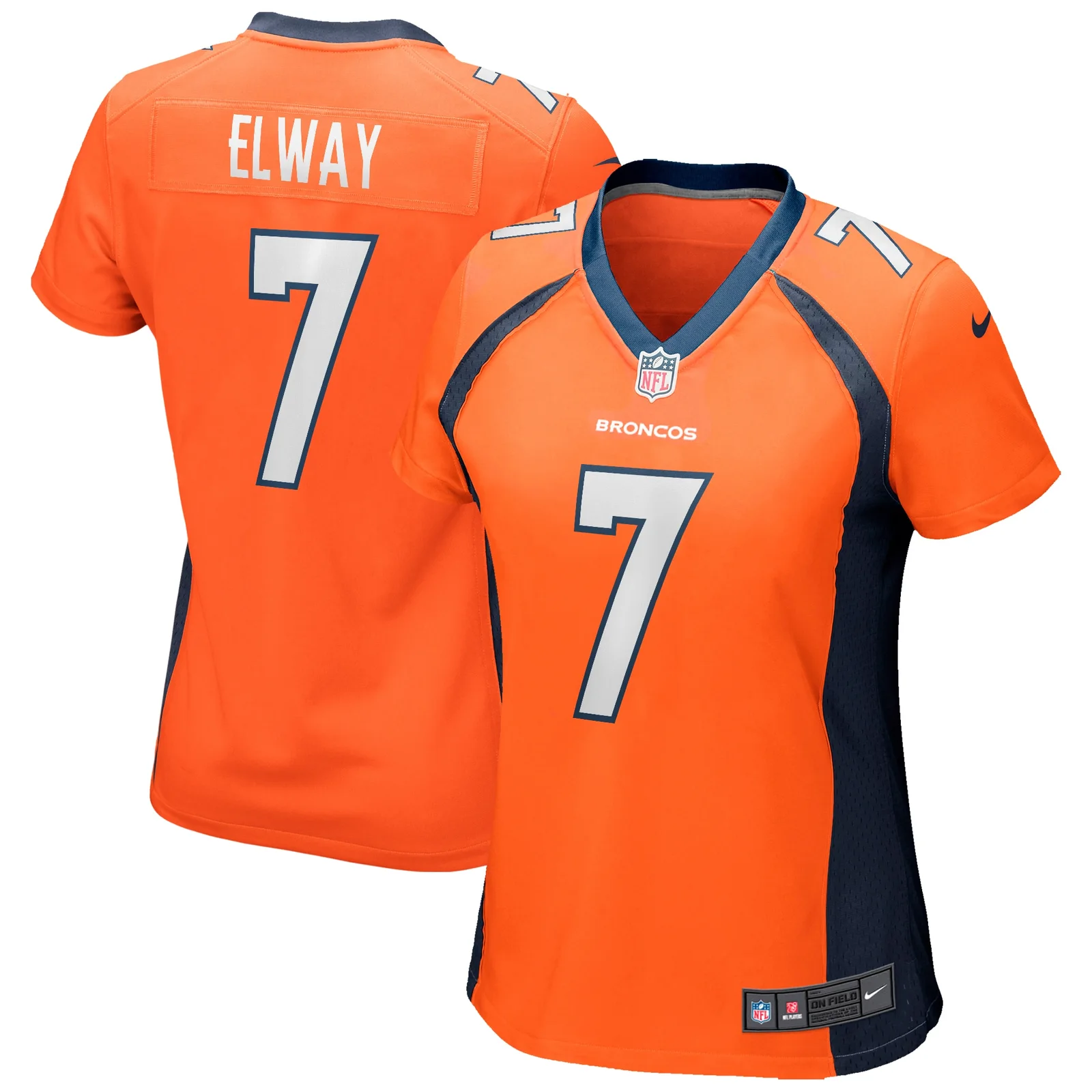 John Elway Denver Broncos Woman's Game Retired Player Jersey - Orange -