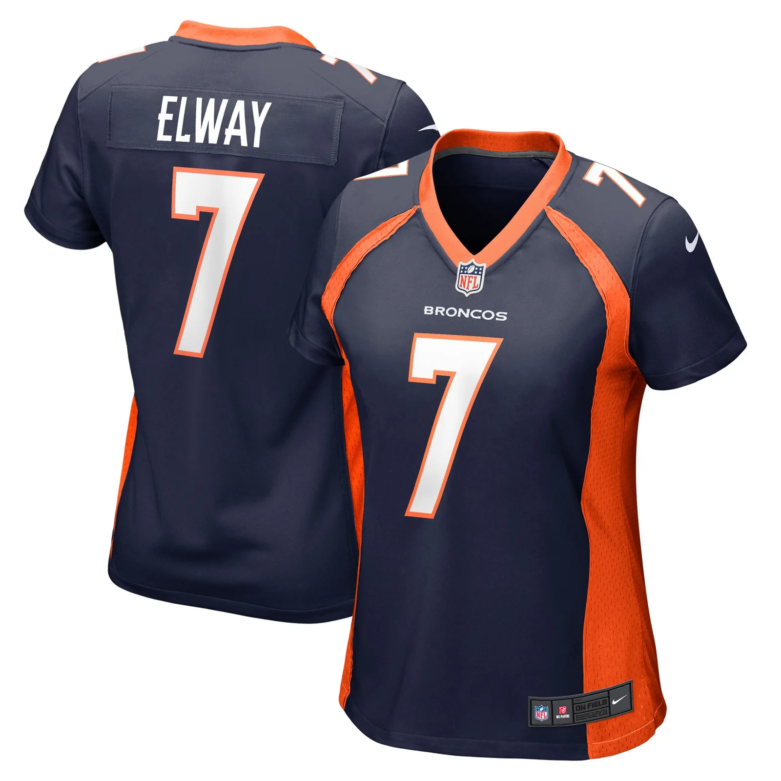 John Elway Denver Broncos Woman's Retired Player Jersey - Navy -