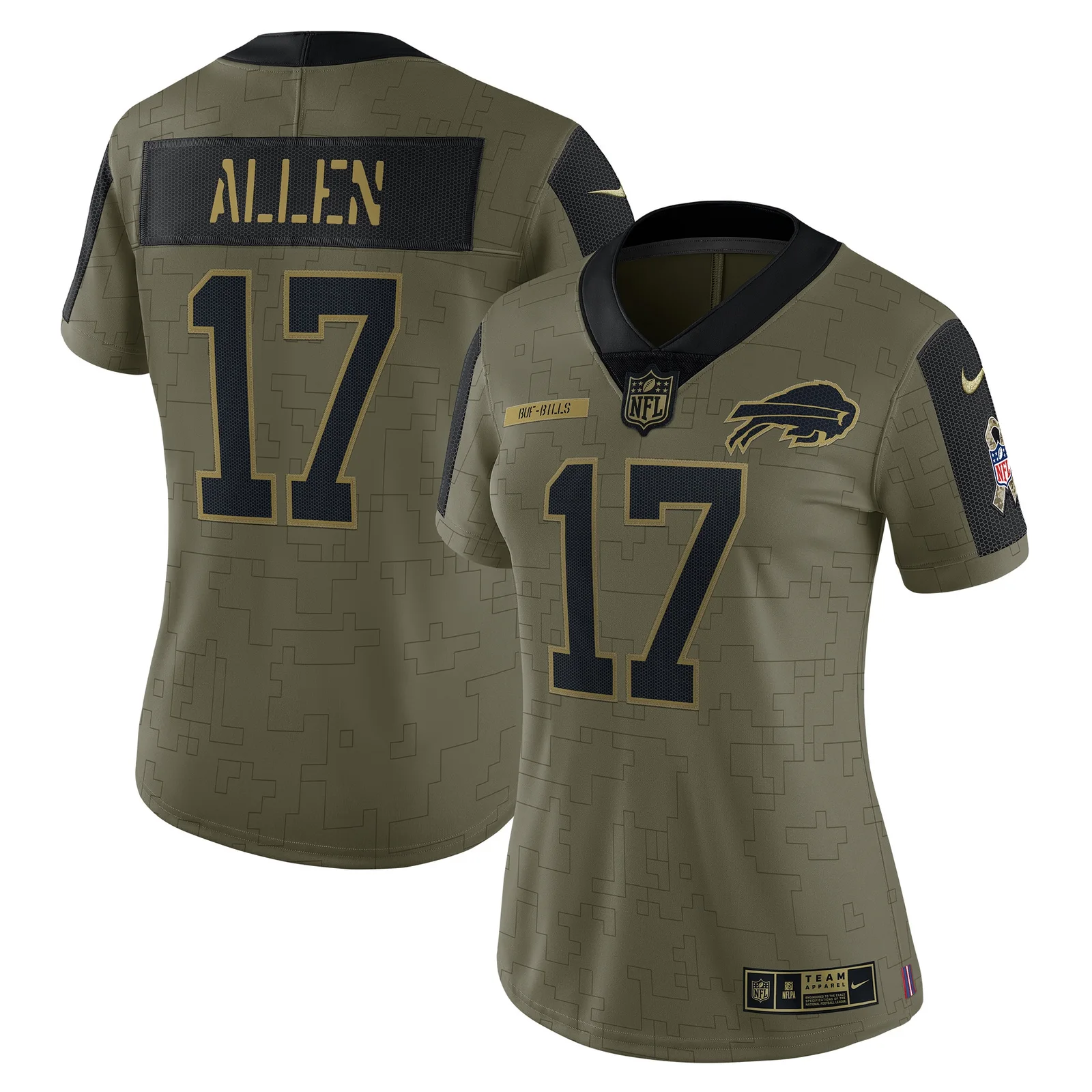 Josh Allen Buffalo Bills Woman's 2021 Salute To Service Limited Player Jersey - Olive -