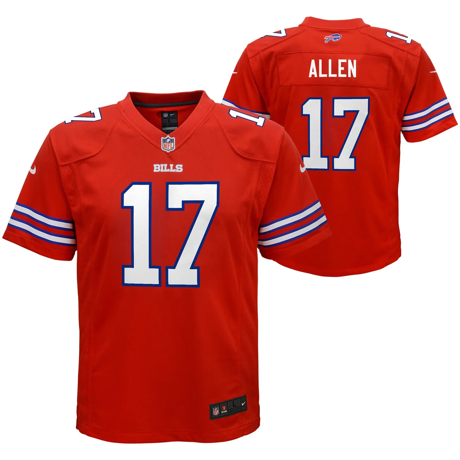 Josh Allen Buffalo Bills Youth 2nd Alternate Player Game Jersey - Red -