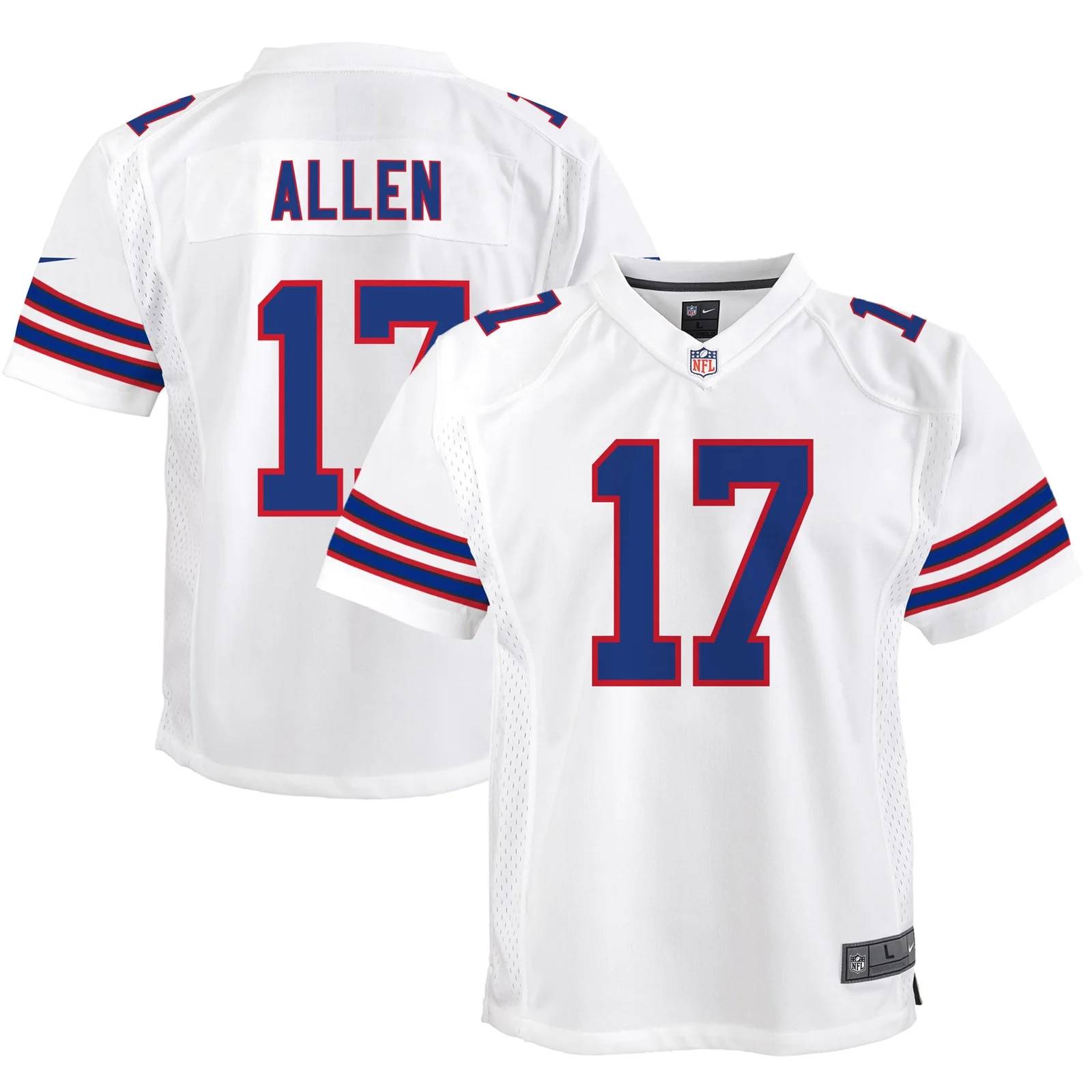Josh Allen Buffalo Bills Youth Game Player Jersey - White -