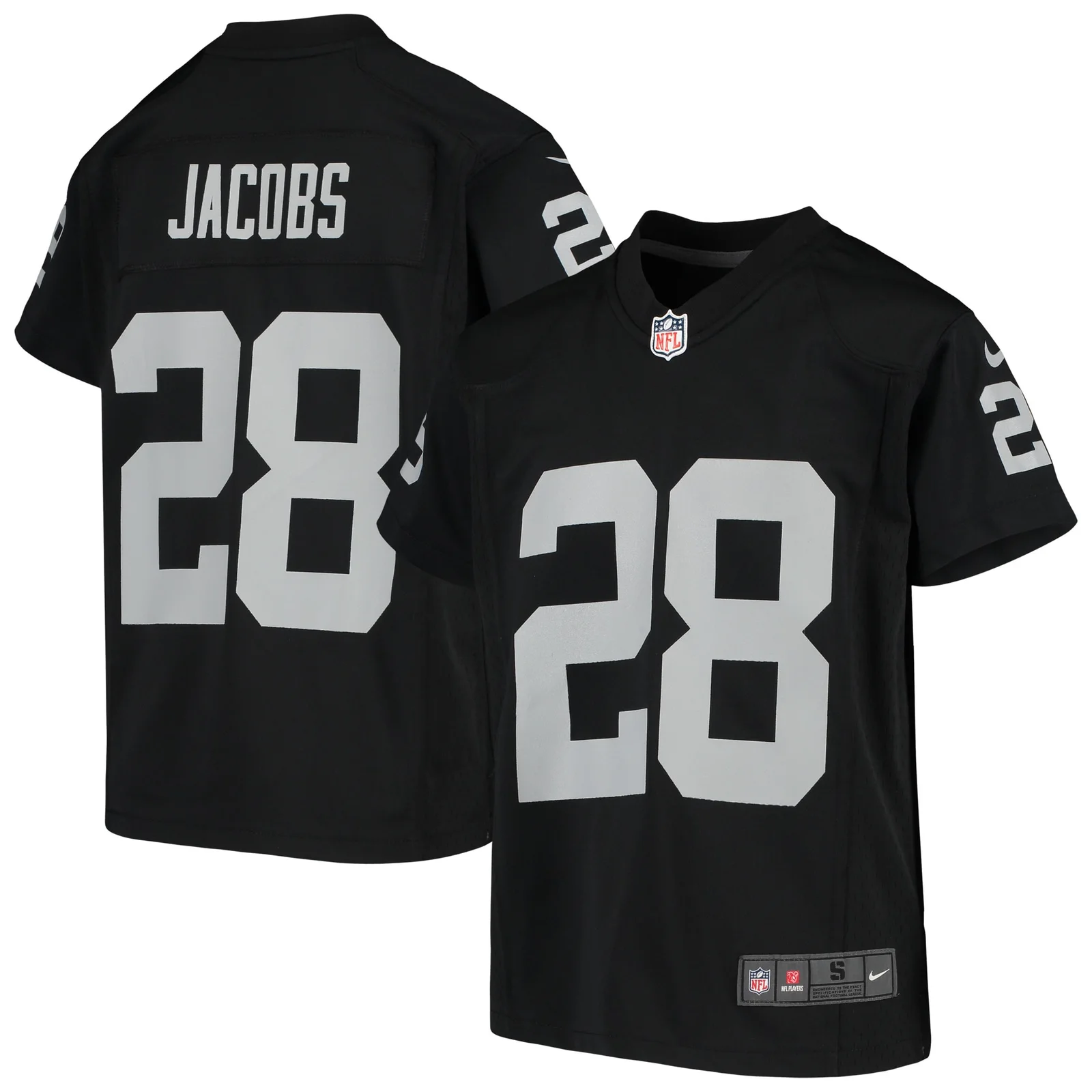 Josh Jacobs Las Vegas Raiders Youth Game Jersey - Black -