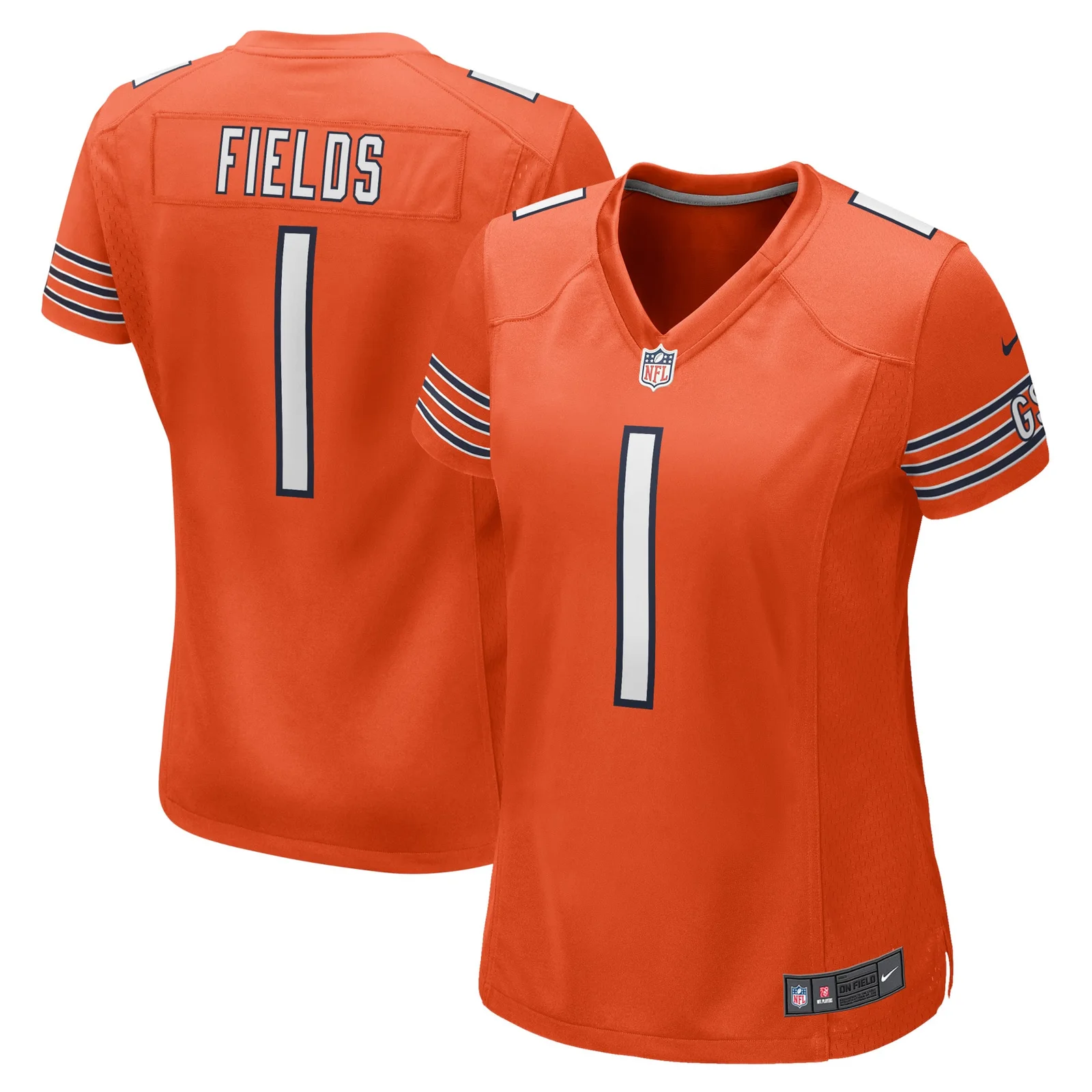Justin Fields Chicago Bears Woman's Game Jersey - Orange -