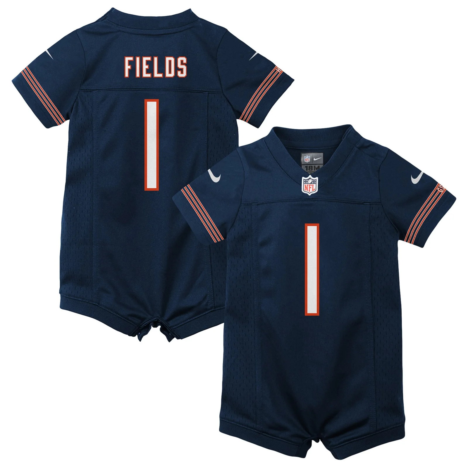 Men's Justin Fields Chicago Bears Newborn &amp; Infant Game Romper Jersey - Navy -