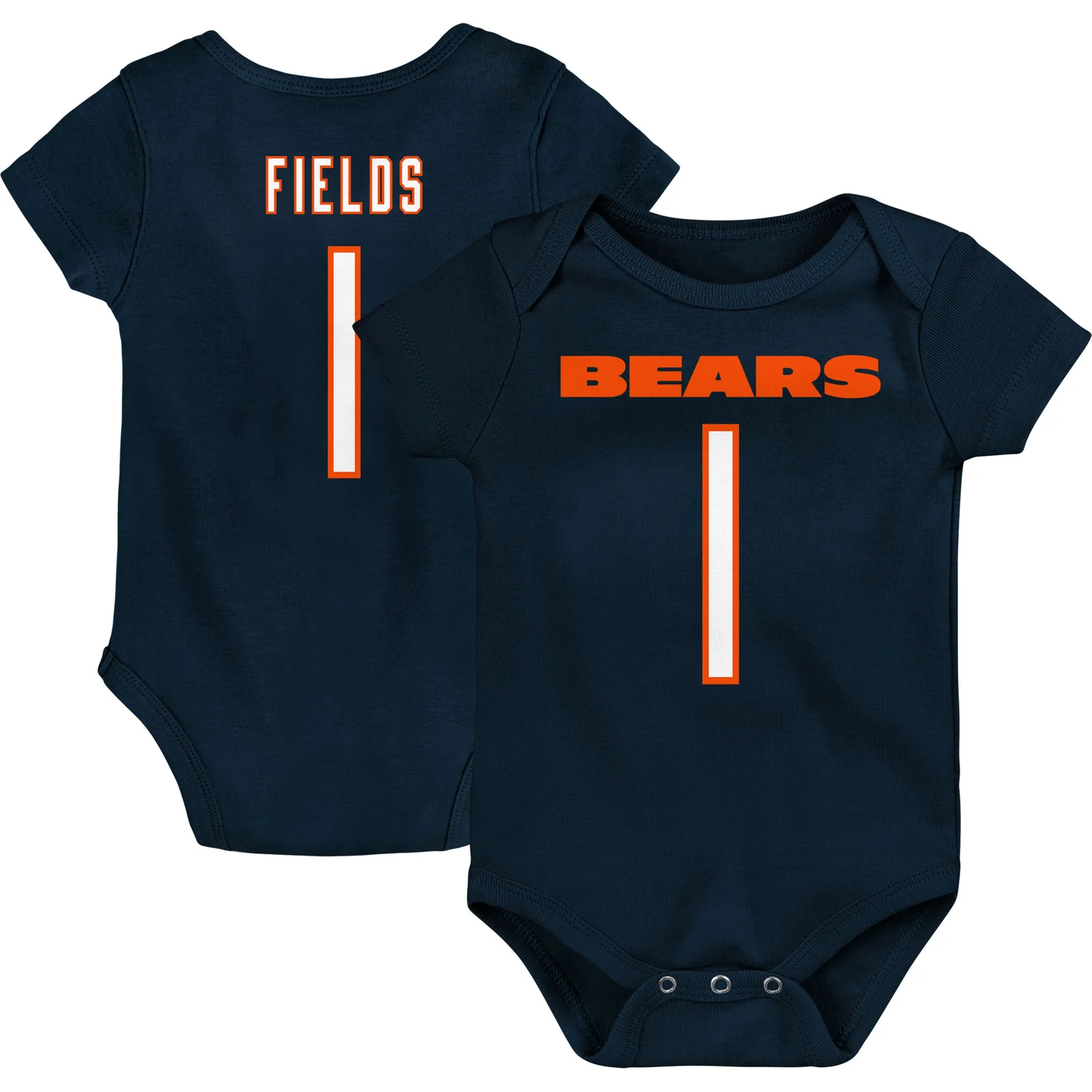 Men's Justin Fields Chicago Bears Newborn &amp; Infant Team Player Bodysuit - Navy -