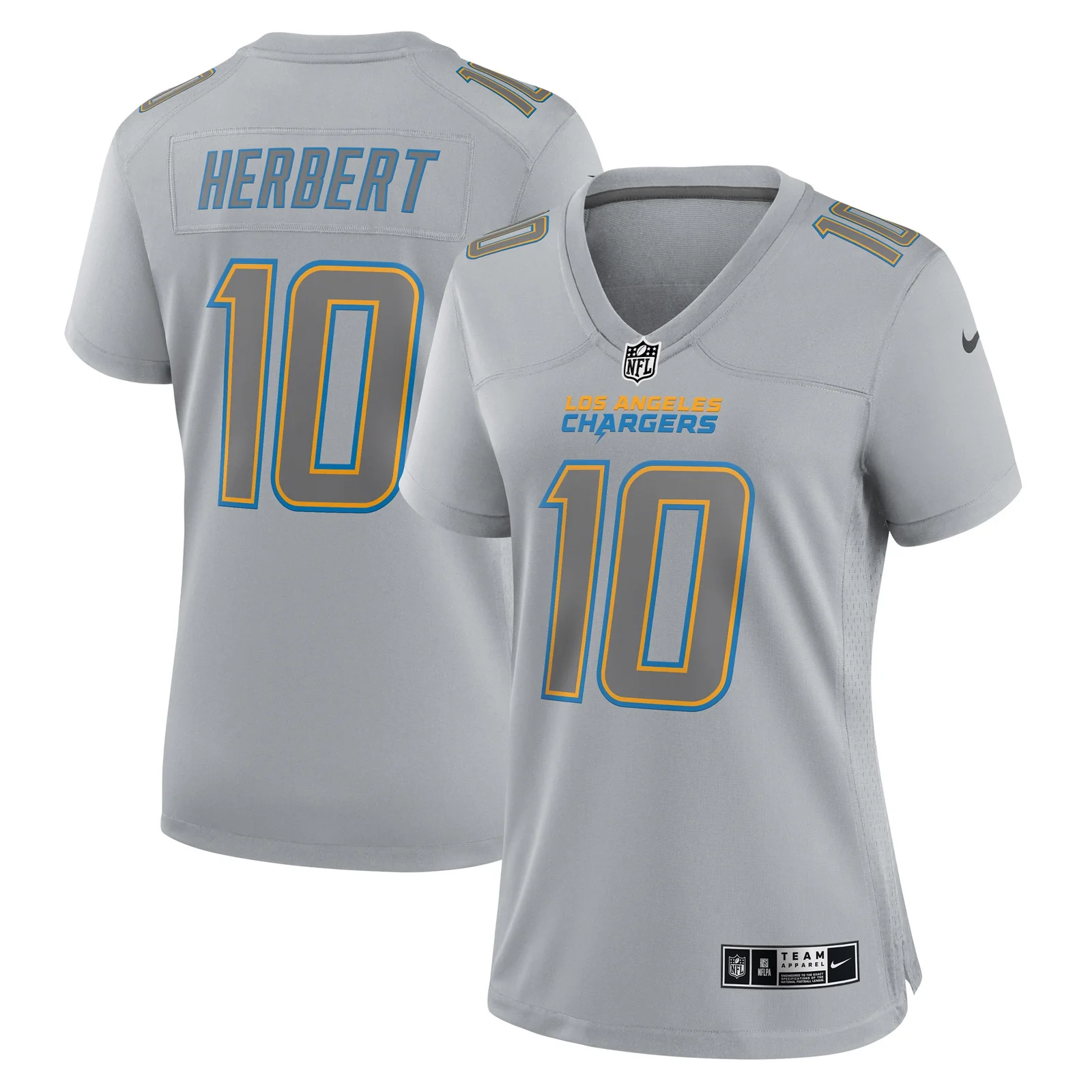 Justin Herbert Los Angeles Chargers Woman's Atmosphere Fashion Game Jersey - Gray -