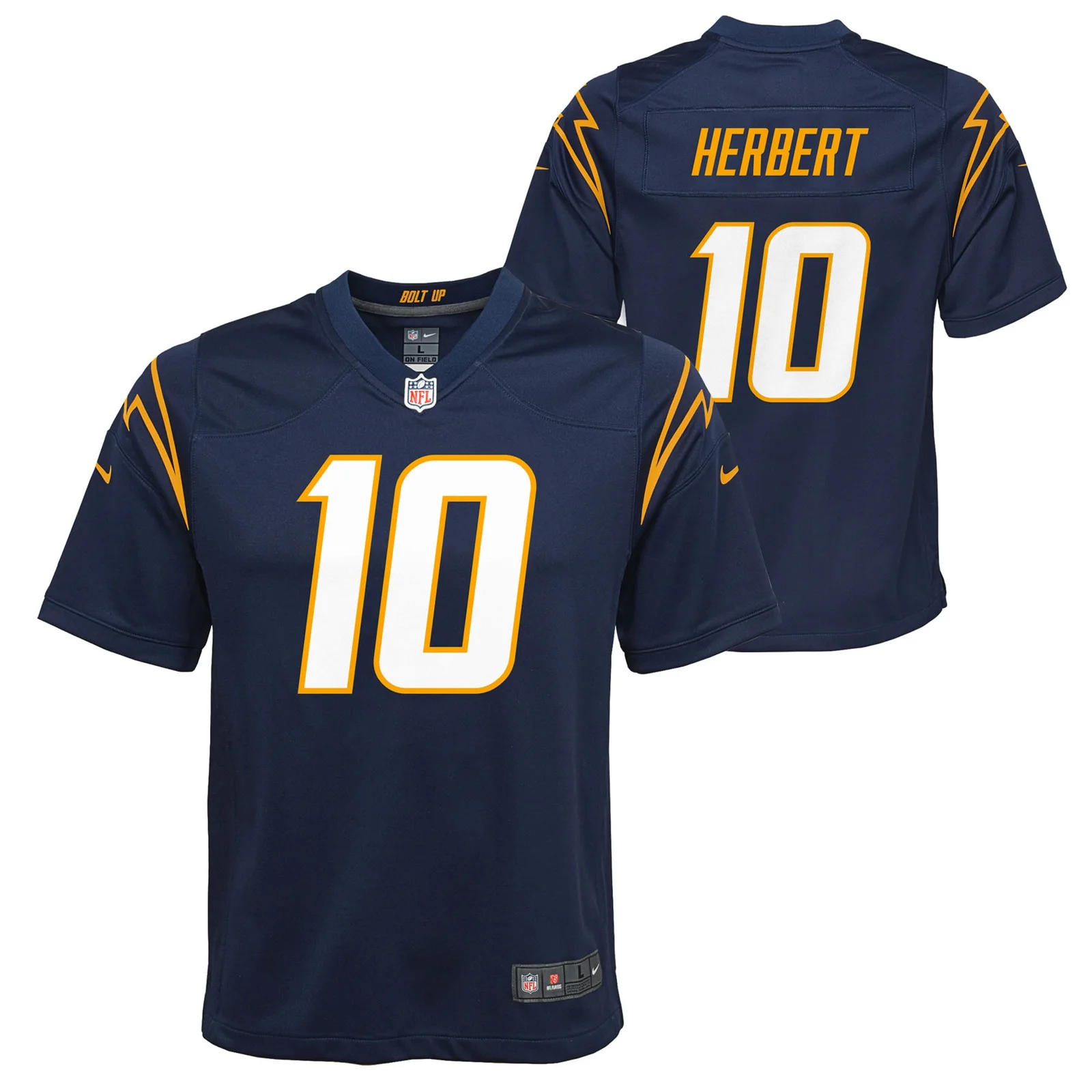Justin Herbert Los Angeles Chargers Youth Team Game Alternate Jersey - Navy -