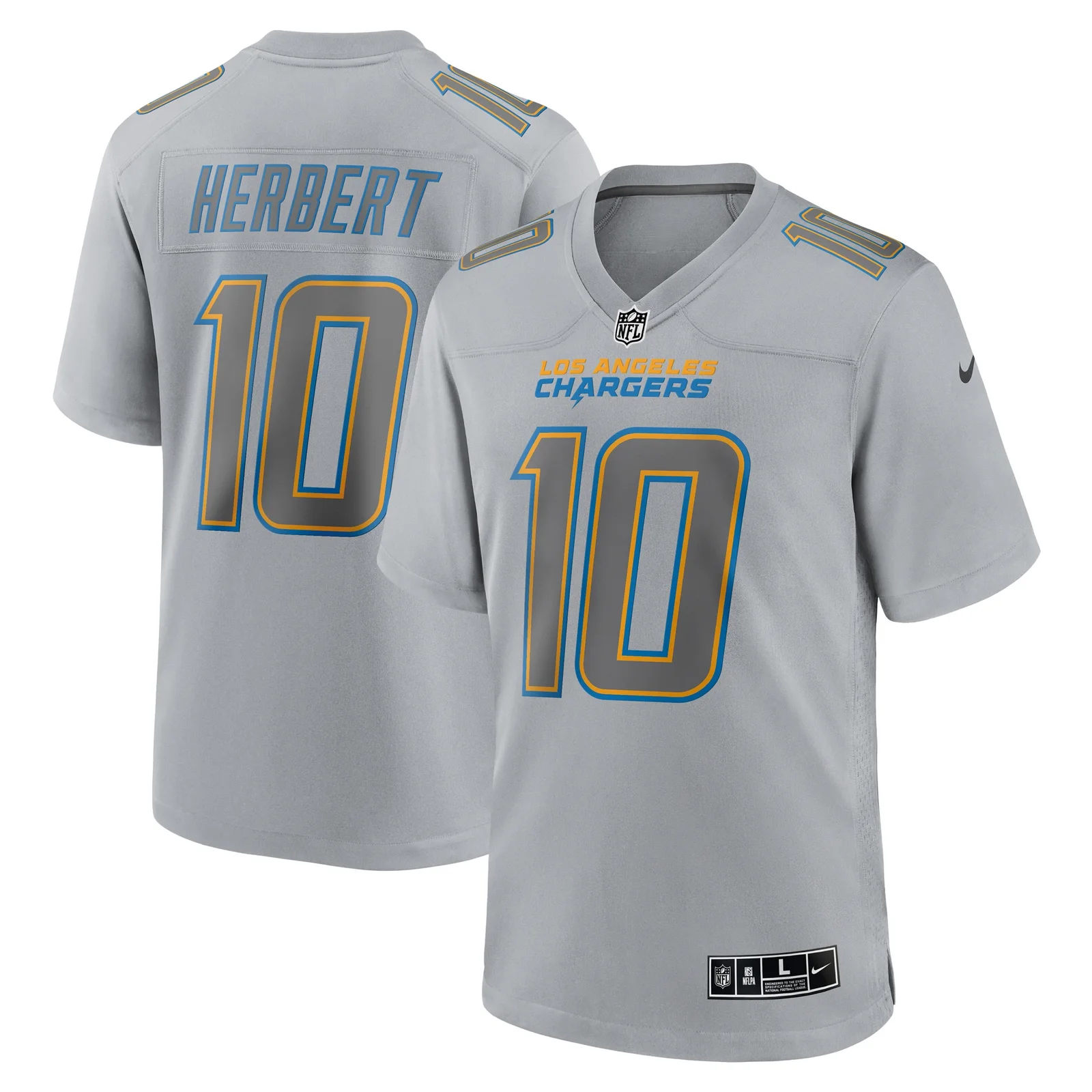 Men's Justin Herbert Los Angeles Chargers Atmosphere Fashion Game Jersey - Gray -