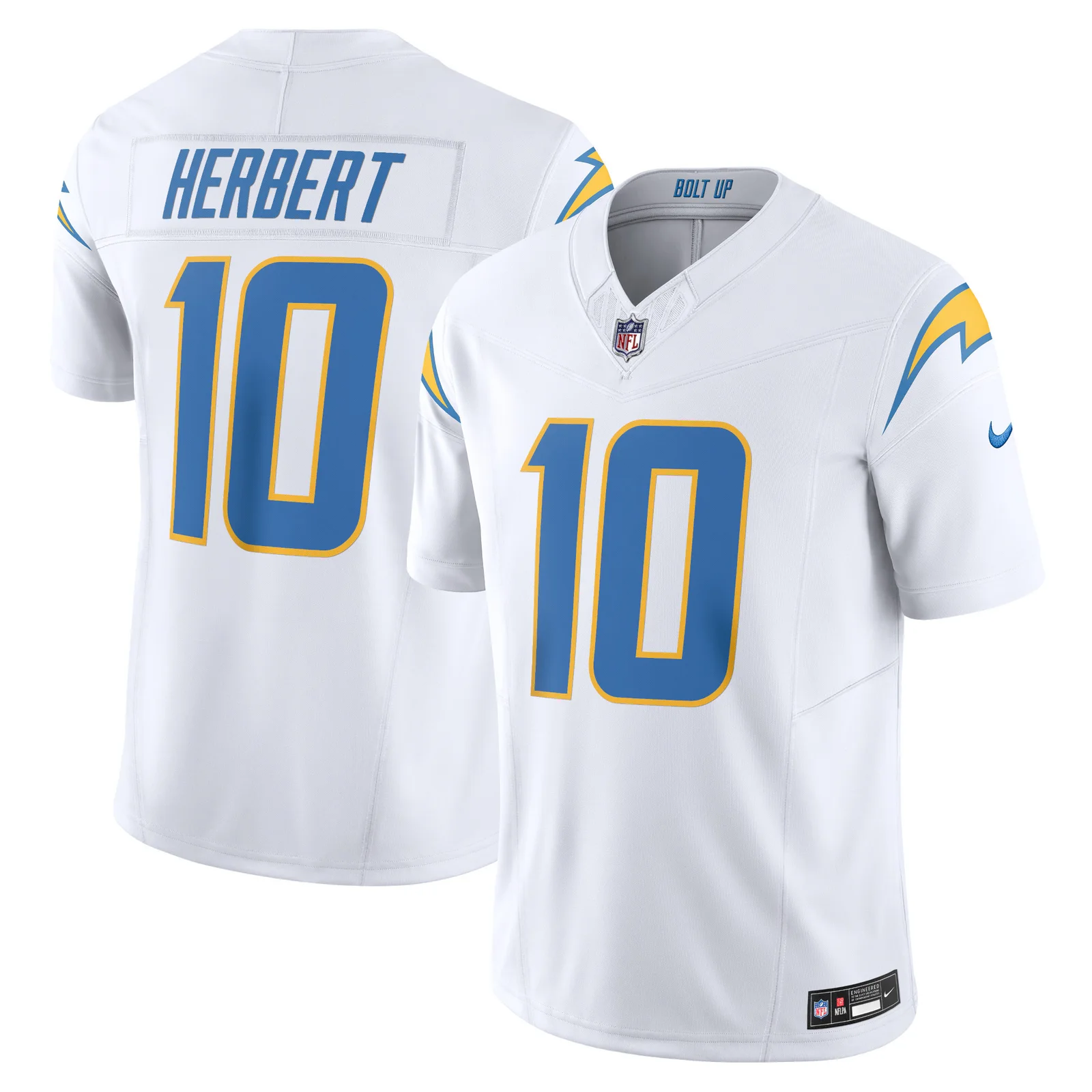 Men's Justin Herbert Los Angeles Chargers Vapor F.U.S.E. Limited Jersey - White -