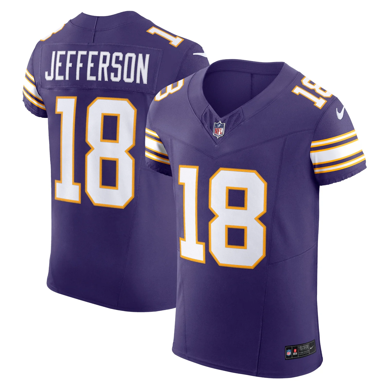 Men's Justin Jefferson Minnesota Vikings Alternate Vapor F.U.S.E. Elite Jersey - Purple -