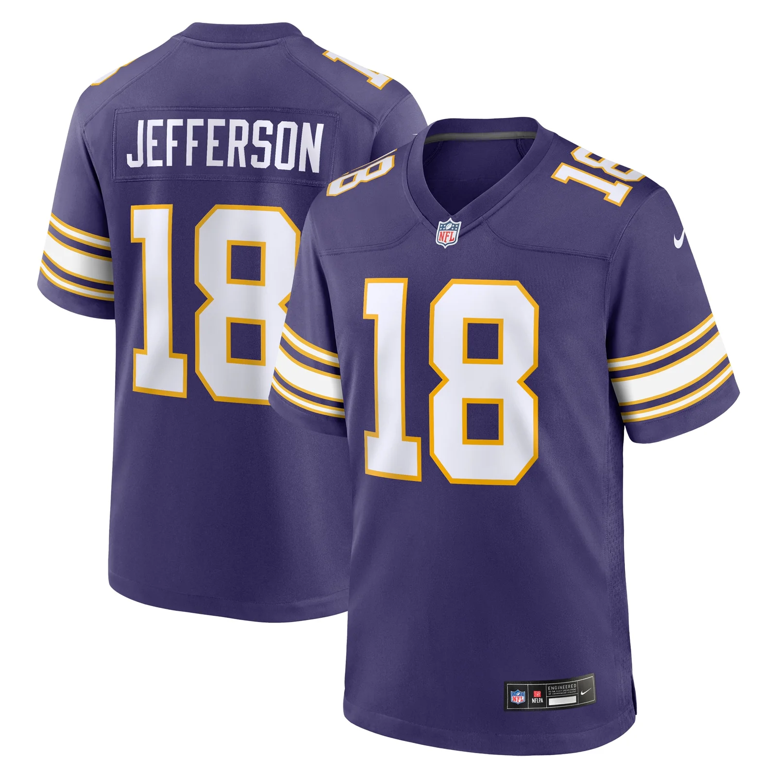 Men's Justin Jefferson Minnesota Vikings Classic Player Game Jersey - Purple -