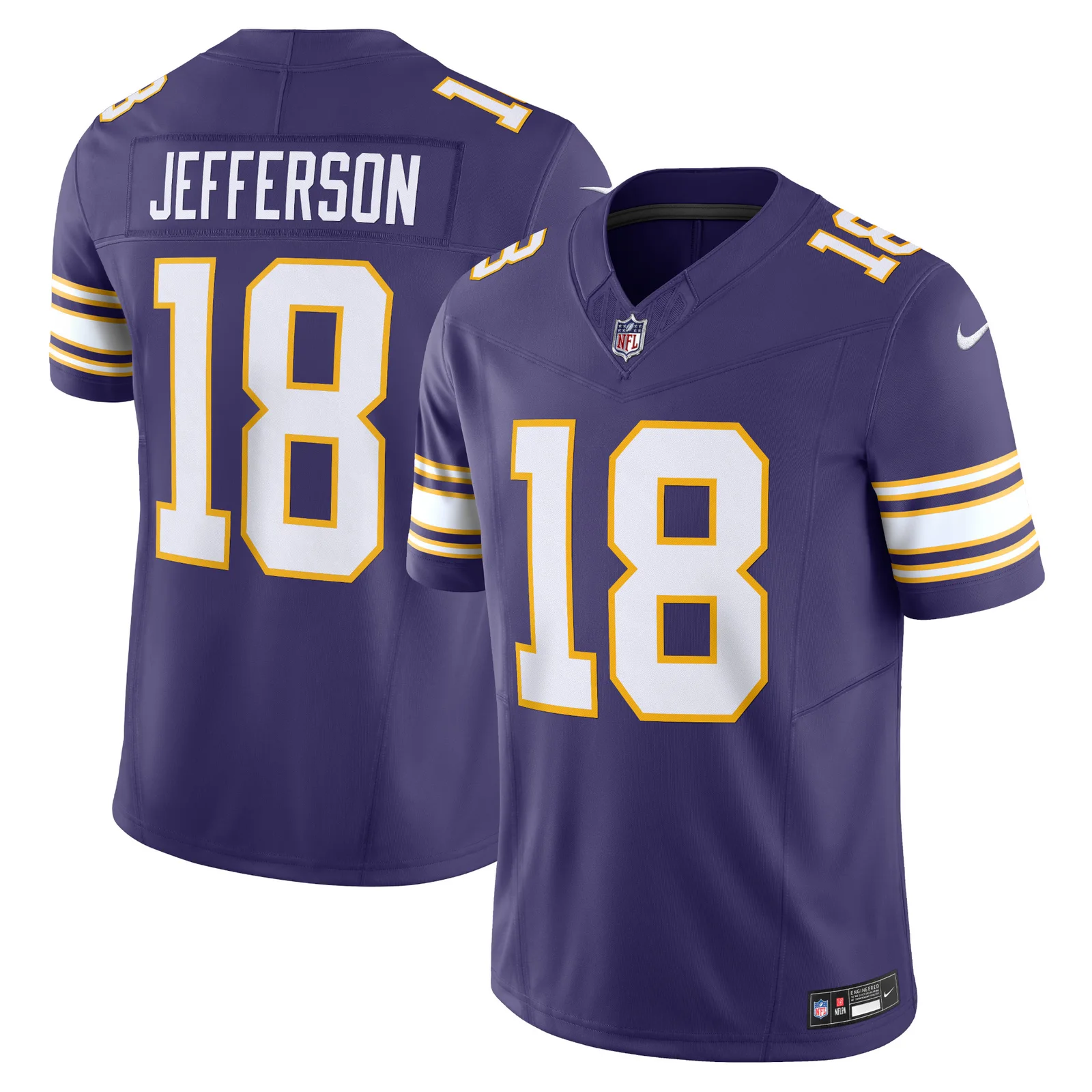 Men's Justin Jefferson Minnesota Vikings Classic Vapor F.U.S.E. Limited Jersey - Purple -