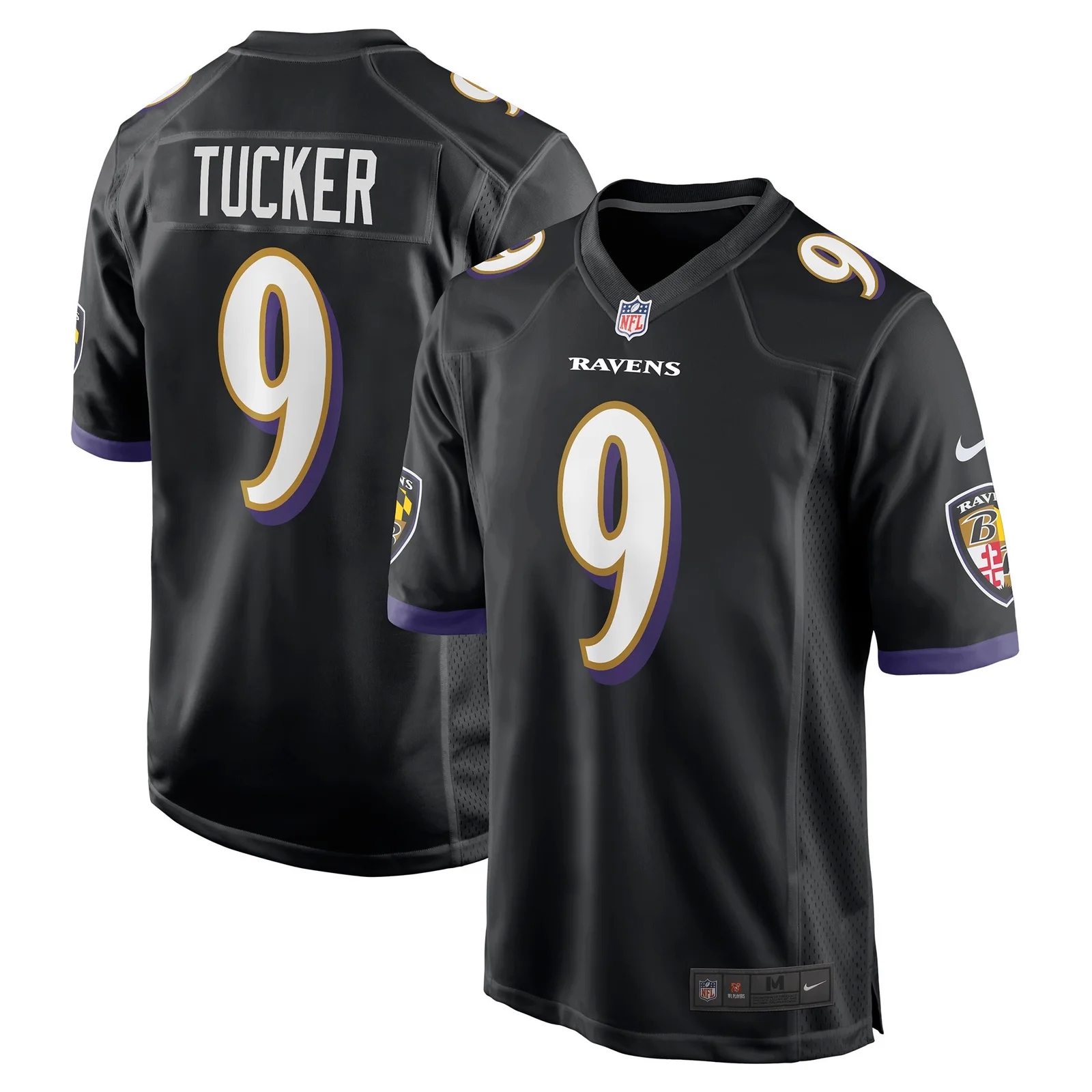 Men'sJustin Tucker Baltimore Ravens Player Game Jersey - Black -