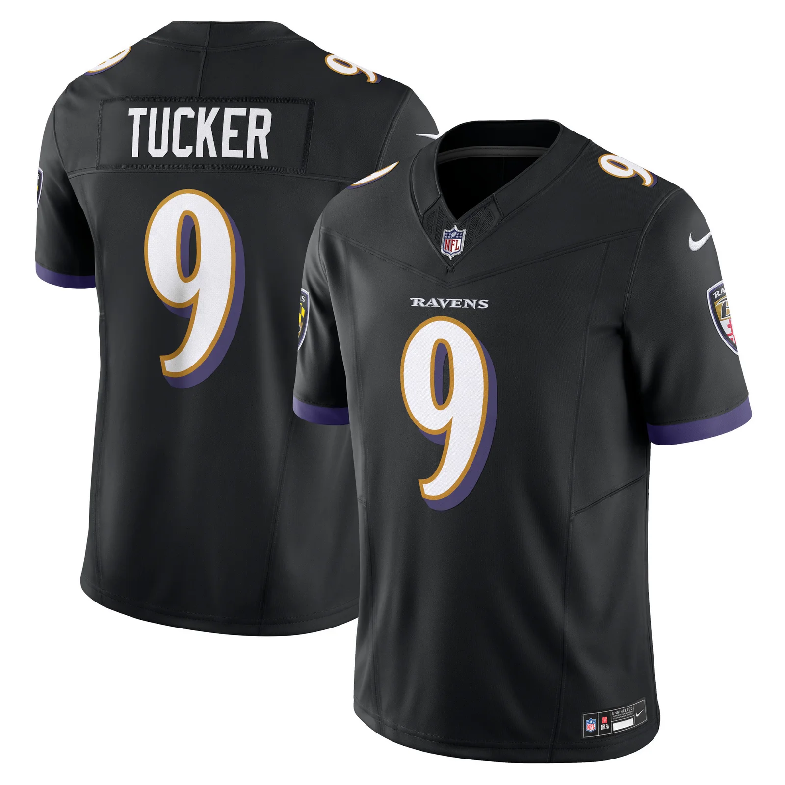 Men'sJustin Tucker Baltimore Ravens Vapor F.U.S.E. Limited Jersey - Black -