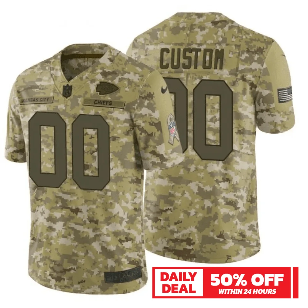 Custom Chiefs Jersey for Men Custom Kansas City Chiefs Camo 2018 Salute to Service Jersey -