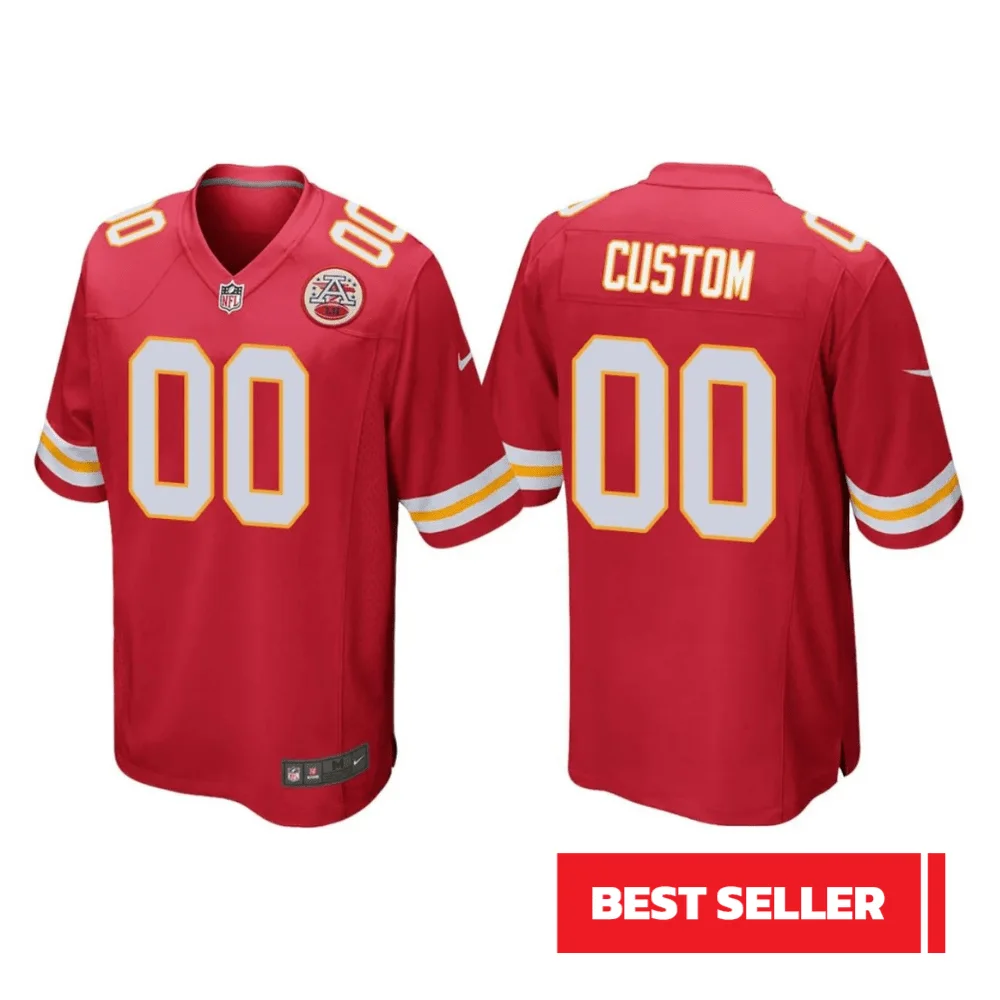 Custom Chiefs Jersey for Men Kansas City Chiefs #00 Custom Home Game Jersey - Red -