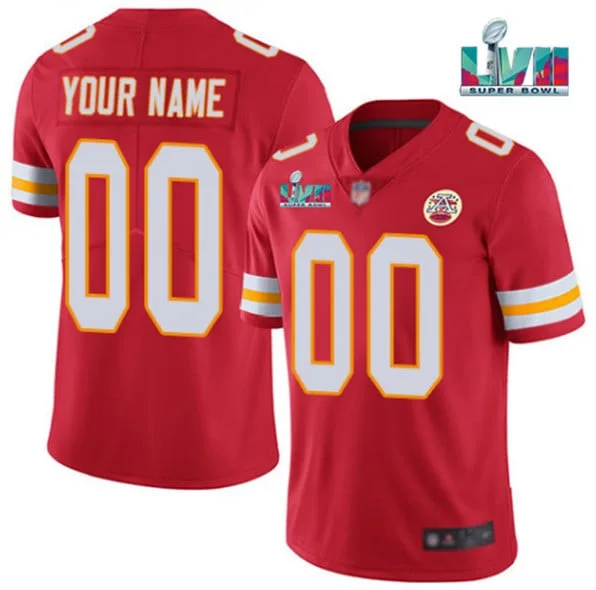 Custom Chiefs Jersey for Men Kansas City Chiefs Custom ACTIVE PLAYER Custom Red Super Bowl LVII Patch Vapor Untouchable Limited Stitched Jersey -