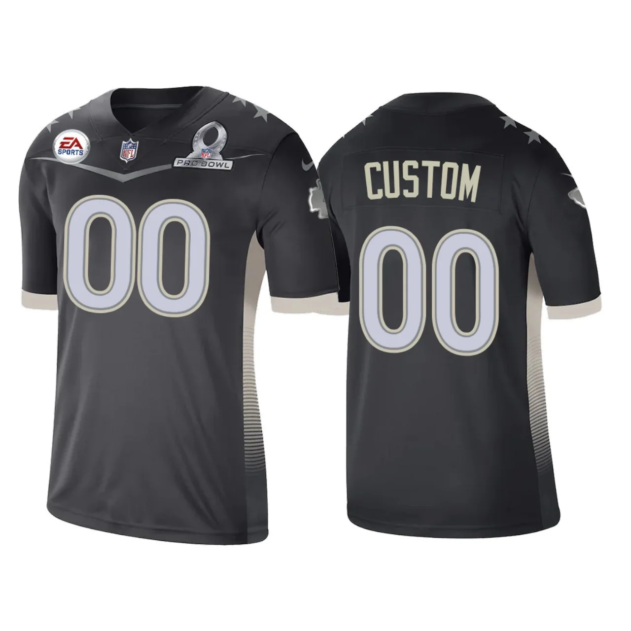Custom Chiefs Jersey for Men Kansas City Chiefs Custom Anthracite 2021 AFC Pro Bowl Game Jersey -