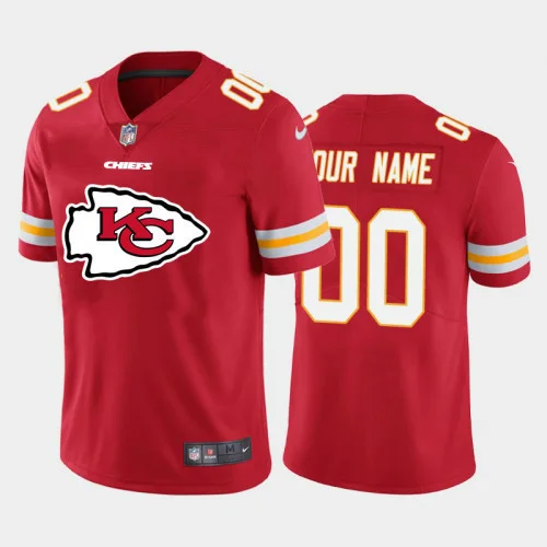 Custom Chiefs Jersey for Men Kansas City Chiefs Customized Red 2020 Team Big Logo Limited Stitched Jersey -