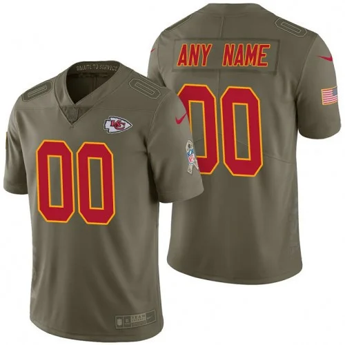 Custom Chiefs Jersey for Men Kansas City Chiefs Olive 2017 Salute to Service Limited Customized Jersey -